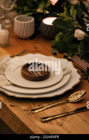 beach dinner romantic set up Stock Photo