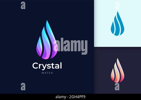 Crystal water logo for beauty and cosmetic brand Stock Vector