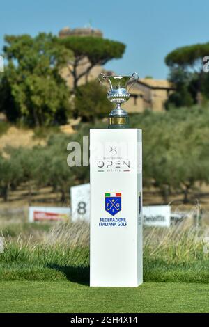 Guidonia Montecelio Near Rome, Italy. 05th Sep, 2021. the trophy of the DS Automobiles 78th Italian Golf Open at Marco Simone Golf Club on September 05, 2021 in Rome Italy Credit: Independent Photo Agency/Alamy Live News Stock Photo