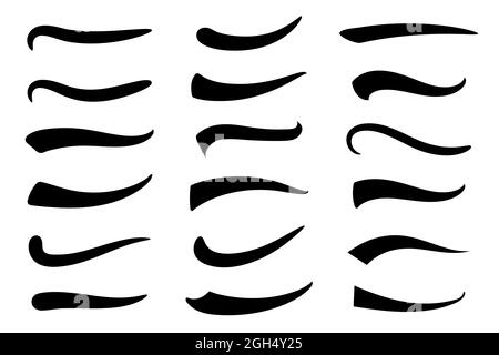 Swash and swooshes tails design template. Underlines lettering lines. Stock Vector