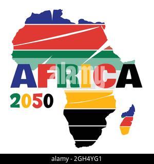 Africa 2050, Africa Future,Colorful Map Background,The Future is African Pattern Vector Stock Vector