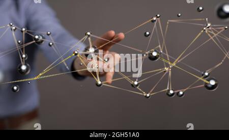 A digital concept of telecommunication network and wireless mobile internet Stock Photo