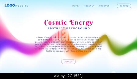 Beautiful smooth rainbow smoke wave. Cosmic energy vector illustration. Abstract background design with copy space for landing page, banner, poster Stock Vector