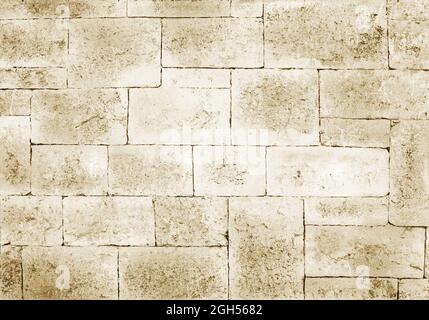 Background - antique stone masonry in large blocks Stock Photo