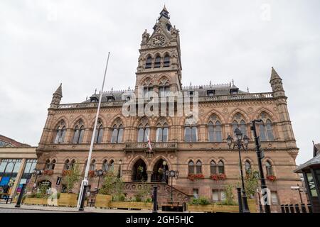Chester Town Hall dominates the skyline one morning in September 2021. Stock Photo