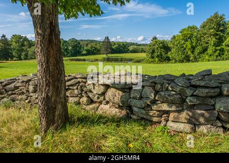 A large pasture in rural Hardwick, Massachusetts Stock Photo