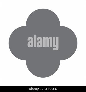Quatrefoil geometric shape isolated on white background Stock Vector