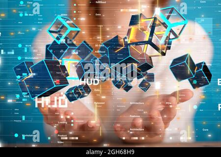 An illustration of internet broadband and data streaming entertainment Stock Photo