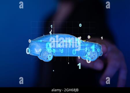 Digital model of a car, illustration Stock Photo - Alamy