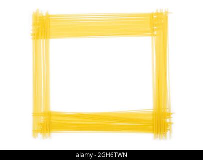 Spaghetti frame on white background Stock Photo