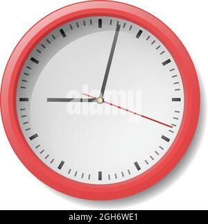 Modern red frame clock vector Stock Vector