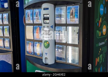 Tacoma, WA USA - circa August 2021: View of vending machines at the Point Defiance Zoo. Stock Photo