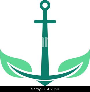 Anchor icon logo design template vector illustration Stock Vector