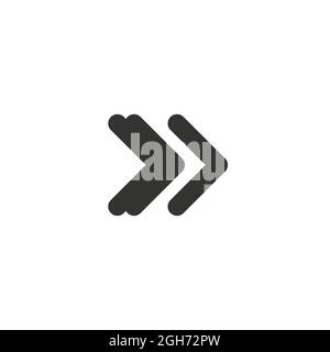 Vector modern double arrow icon, Stock Vector illustration isolated on white background. Stock Vector
