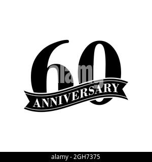 60 Years Anniversary Logo Design. 60th Anniversary Badge Design With 