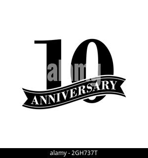 10 Years Anniversary Vector Stock Illustration Design Template. Stock Vector