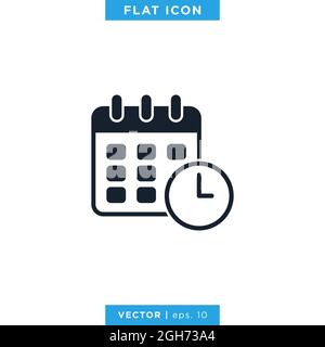Date and time icon vector stock illustration design template. Vector eps 10. Stock Vector