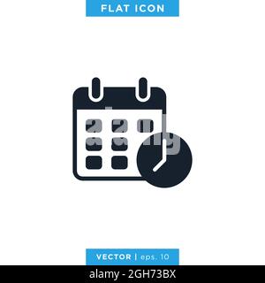 Date and time icon vector stock illustration design template. Vector eps 10. Stock Vector