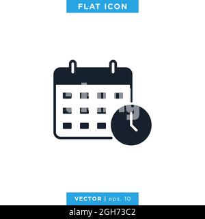 Date and time icon vector stock illustration design template. Vector eps 10. Stock Vector
