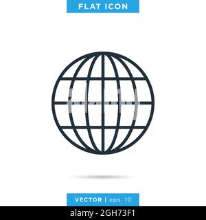 Globe icon vector stock illustration design template. Vector eps 10. Stock Vector