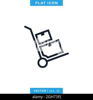 Handcart Icon Vector Stock Illustration Design Template. Vector eps 10. Stock Vector