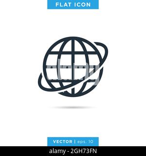Globe icon vector stock illustration design template. Vector eps 10. Stock Vector