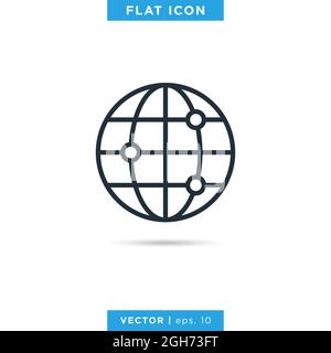 Globe icon vector stock illustration design template. Vector eps 10. Stock Vector