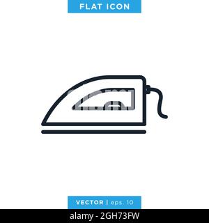 Iron icon vector stock illustration design template. Editable stroke. Vector eps 10. Stock Vector