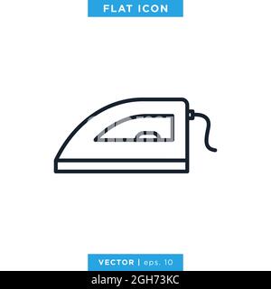 Iron icon vector stock illustration design template. Editable stroke. Vector eps 10. Stock Vector