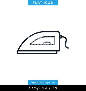 Iron icon vector stock illustration design template. Editable stroke. Vector eps 10. Stock Vector