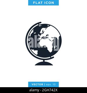 Globe icon vector stock illustration design template. Vector eps 10. Stock Vector