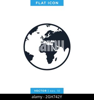 Globe icon vector stock illustration design template. Vector eps 10. Stock Vector