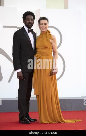 Rhashan Stone and Olivia Williams attending the Kineo Prize Red Carpet as part of the 78th Venice International Film Festival in Venice, Italy on September 05, 2021. Photo by Aurore Marechal/ABACAPRESS.COM Stock Photo