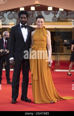 Rhashan Stone and Olivia Williams attending the Kineo Prize Red Carpet as part of the 78th Venice International Film Festival in Venice, Italy on September 05, 2021. Photo by Aurore Marechal/ABACAPRESS.COM Stock Photo