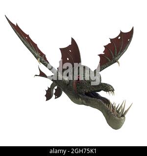 3d-illustration of an isolated fantasy dragon fish Stock Photo