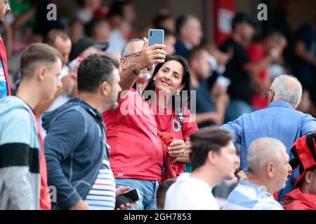 Albania. 05th Sep, 2021. Albanian supporters  during the Fifa World Cup Qualifiers , Qatar 2022, football match between the national teams of Albania and Hungary on September 05, 2021 at Elbasan Arena - Albania - Photo Nderim Kaceli Credit: Independent Photo Agency/Alamy Live News Stock Photo