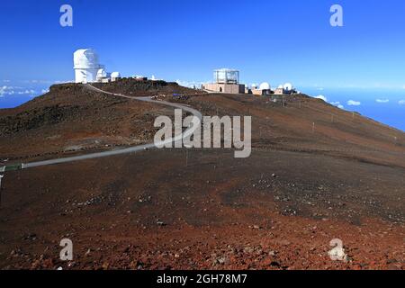The Haleakala Observatory view from the summit on Mt. Haleakala on the