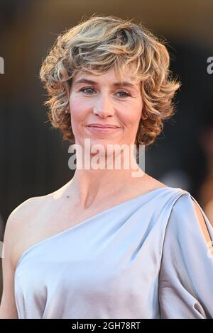 Venice, Italy. 05th Sep, 2021. Belgian actress Cecile de France attends the screening of 'Illusions Perdues' during the 78th Venice International Film Festival in Venice, Italy on Sunday, September 5, 2021. Photo by Rune Hellestad/ Credit: UPI/Alamy Live News Stock Photo