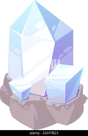 Mineral expensive tourmaline semi precious emerald isolated flat cartoon icon. Vector apatite opal quartz glass. Ui game jewelry, precious gemology ro Stock Vector