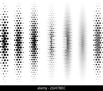 vector abstract halftone gradient set isolated on white background. half tone design element collection Stock Vector