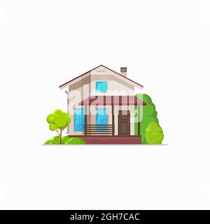Patio facade exterior isolated chalet building, house to have relax and ...