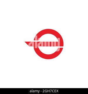 letter e simple circle geometric red logo vector Stock Vector