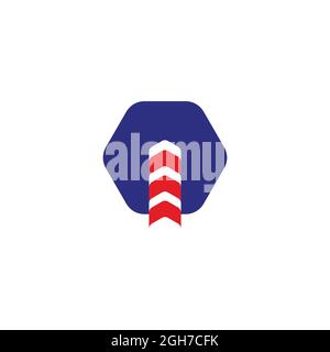 letter n arrows up geometric motion logo vector Stock Vector