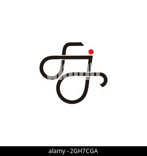 letter sj simple curves line art linked design logo vector Stock Vector