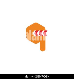 letter cq arrows geometric logo vector Stock Vector
