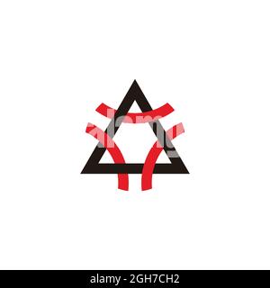 triangle letter a colorful line overlap logo vector Stock Vector