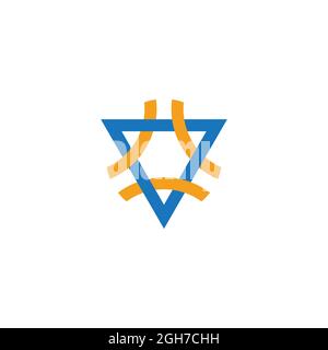 triangle colorful line overlap logo vector Stock Vector