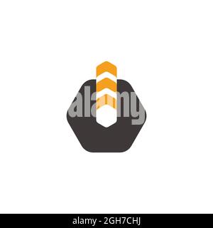 letter u arrows up geometric motion logo vector Stock Vector