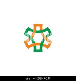 letter ay simple linked triangle colorful logo vector Stock Vector