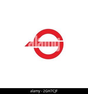 letter s simple circle geometric red logo vector Stock Vector